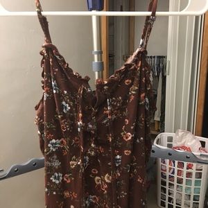 Brown Floral Maxi Dress